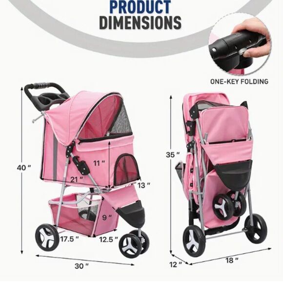 pink Small to Medium dog stroller new in box - Picture 2 of 2